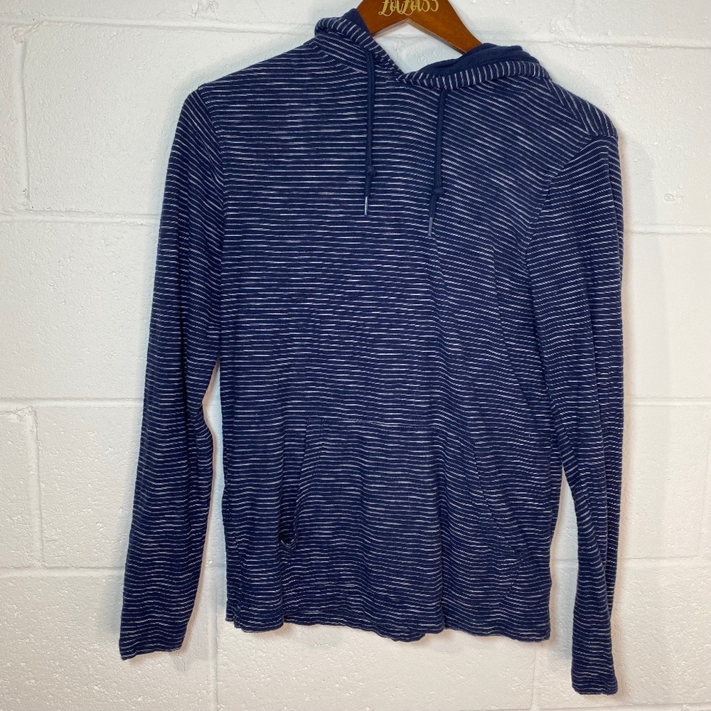 Old Navy Soft Washed Navy & White Striped Hoodie